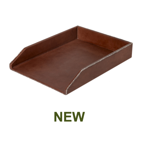 1 PN982D Desk top tray in brown leather-en