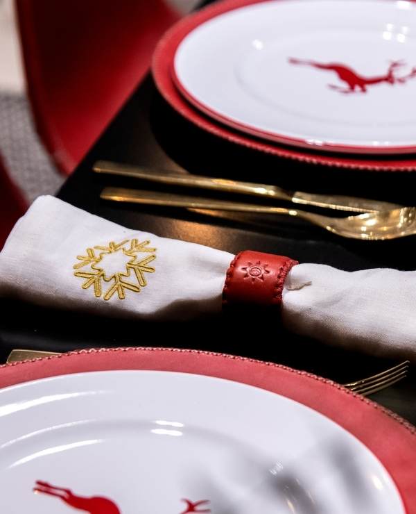 Decoracion de mesa Navidad SOIl y luna en cuero