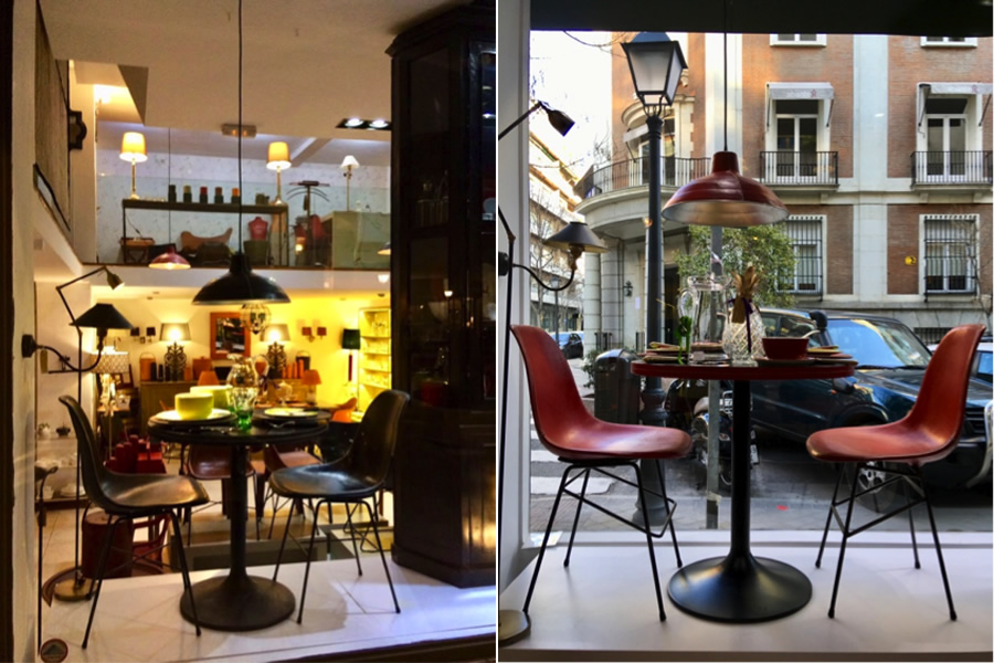 Sol&luna leather red and black leather chairs, table and leather lamp. William Yoeward Crystal and Dibbern tableware