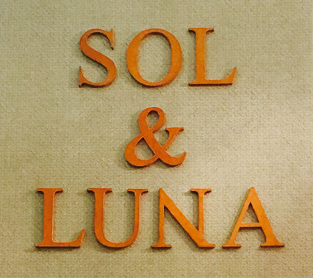 Image of the Sol&Luna logo, in leather